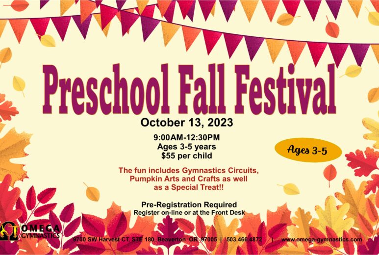 FALL FESTIVAL 10132023 Preschool Fall Festival OMEGA Gymnastics