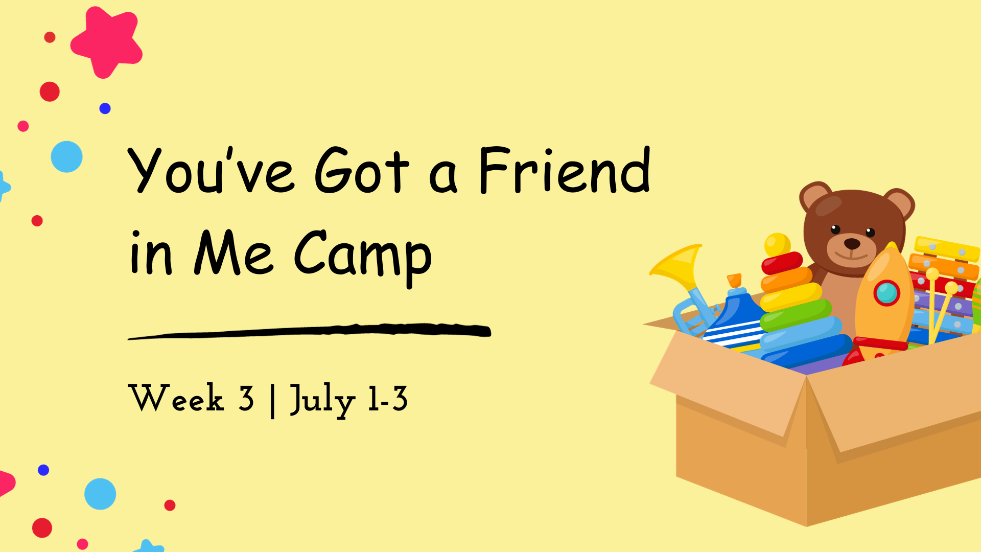3 1 SUMMER CAMP 2024: Week 3: You Got a Friend in Me Camp OMEGA Gymnastics