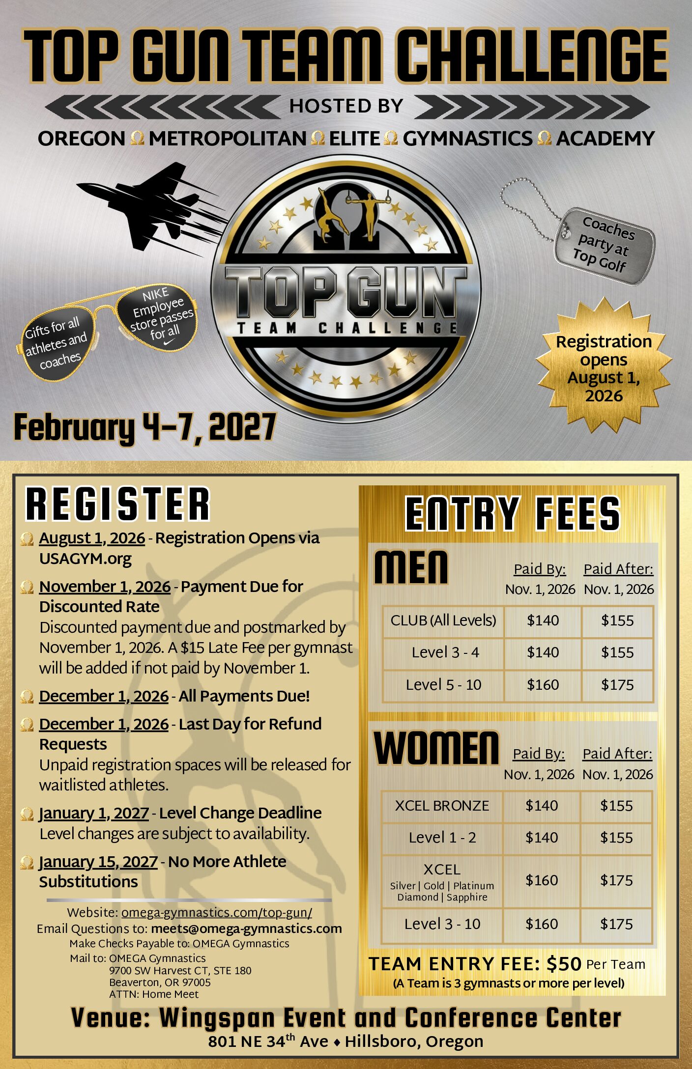 TGTC 2027 Info Flyer small pdf Top Gun Team Challenge OMEGA Gymnastics